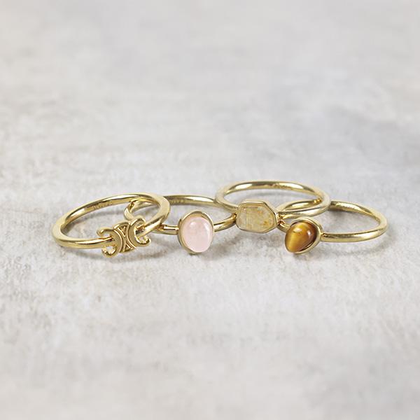 CELINE セリーヌ TRIOMPHE INDIE RING SET リング 指輪 4点 CELINE セリーヌ TRIOMPHE INDIE RING SET リング 指輪 4点