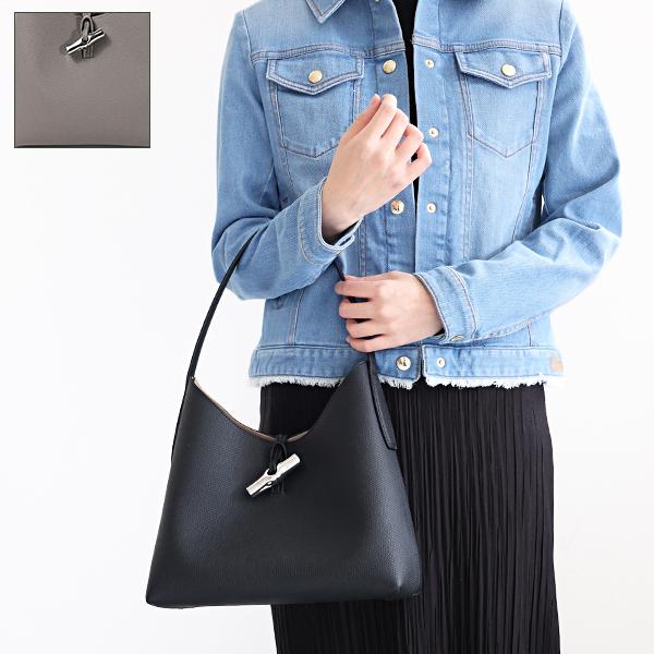 【LONGCHAMP】レザー ル ロゾ M ホーボーバッグ LONGCHAMP Longchamp ロンシャン ROSEAU M HOBO BAG ロゾ