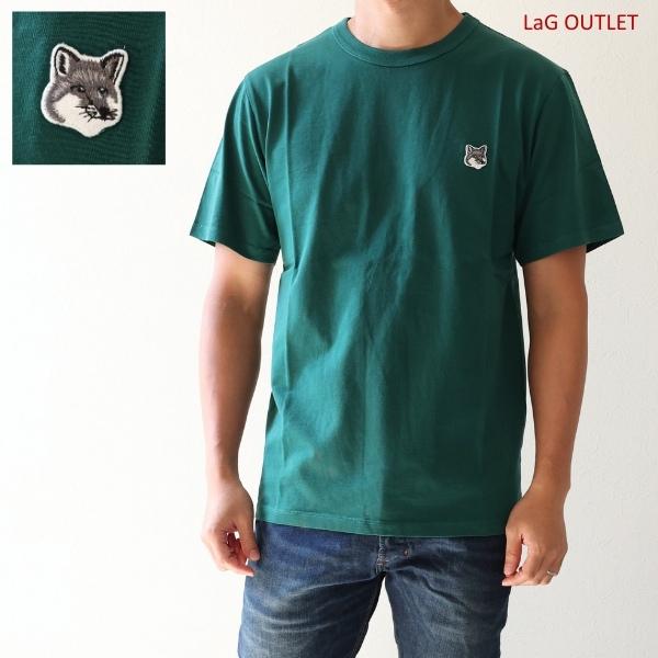 べり出品　MAISON KITSUNE フォックスパッチ Tシャツ グレー MAISON KITSUNE（メゾン キツネ） Grey Fox Head Patch T-Shirts