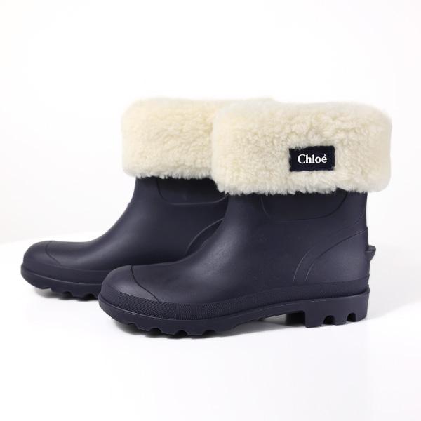 chloe クロエ ラバーブーツ Chloe クロエ Logo Fur Rain Boots レインブーツ ロゴ ファー 靴
