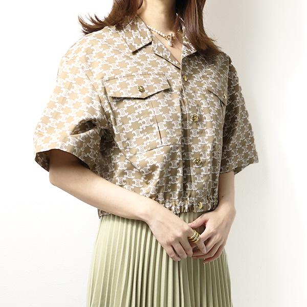 CELINE セリーヌ Triomphe Cropped Shirts クロップドシャツ