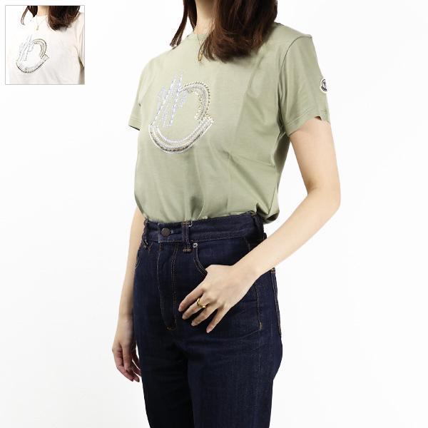 モンクレール　クリスタル　ロゴTシャツ 半袖　レディース　S ストーン MONCLER（モンクレール） Crystal T-Shirts Tシャツ 半袖 ロゴT