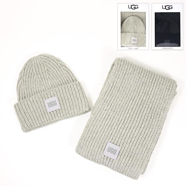 アグ　ニット帽2個セット UGG（アグ） W CHUNKY KNIT SET マフラー ニット帽 2点セット チャン