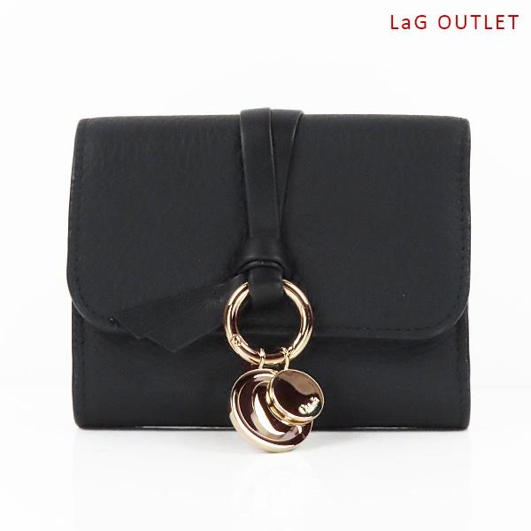 【新品箱付き】Chloe クロエ ALHPABET 三つ折り財布 ブラック 新品箱付き】Chloe クロエ ALHPABET 三つ折り財布 ブラック