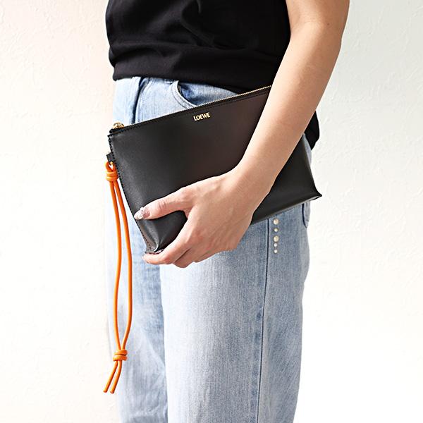 25日で掲載終了新品　LOEWE レザークラッチバック LOEWE ロエベ クラッチバッグ KNOT T POUCH ノット Tポーチ