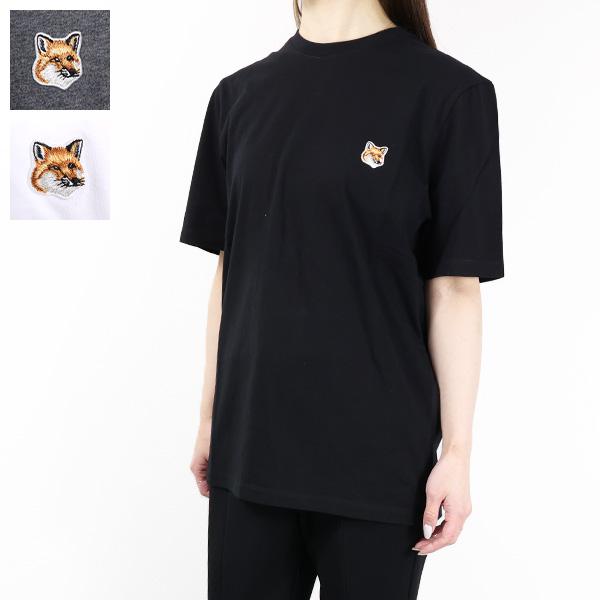 Maison Kitsune メゾンキツネ Tシャツ Fox Head Patch Regular T-Shirt LM00104KJ0008 半袖 フォックスヘッド パッチ クルーネック コットン LaG Onlinestore MAISON KITSUNE Maison Kitsune メゾンキツネ Tシャツ Fox Head
