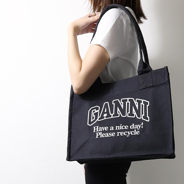 GANNI レディース トートバッグ A6647 252 ガニー トートバッグ ブラック レディース GANNI A6647 252[品番