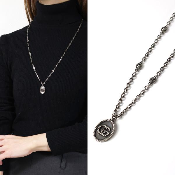 GUCCI（グッチ） ネックレス Silver Oxidised Marmont GG Necklace GG