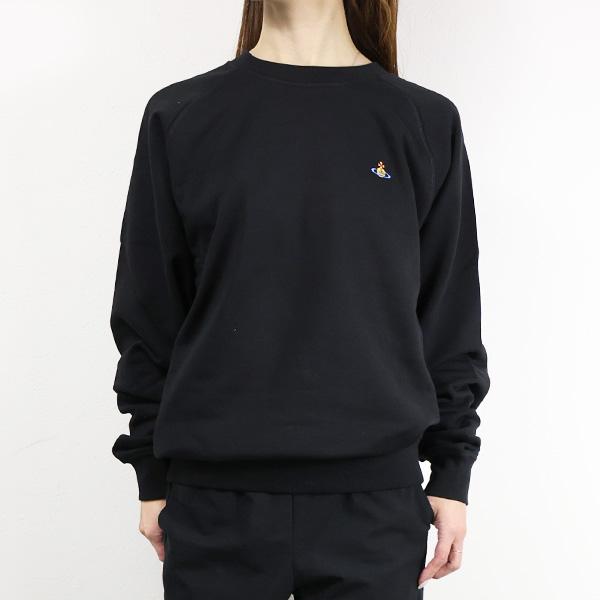 【ヴィヴィアンウエストウッド】長袖スウェットワンピース オーブ柄プリント 黒 Vivienne Westwood ヴィヴィアンウエストウッド トレーナー 1I010001
