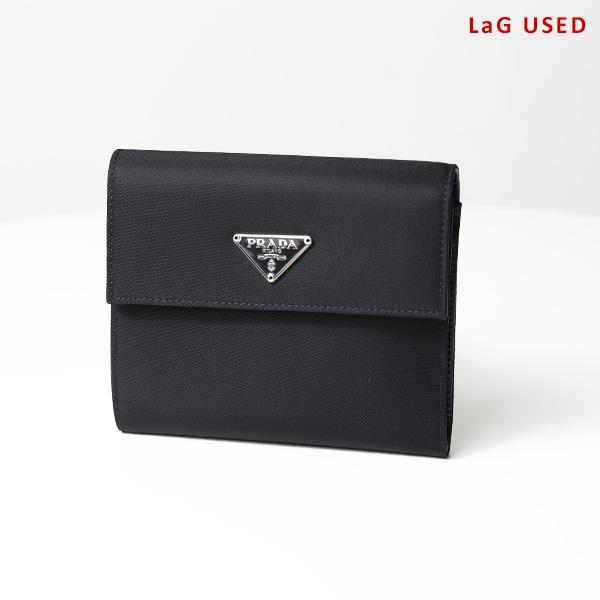 ば*う様 美品　PRADA ブラック ナイロン 二つ折り財布 PRADA（プラダ） 【2%OFFクーポン】プラダ PRADA 2つ折り財布(小銭入れ