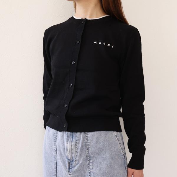 MARNI（マルニ） キッズ カーディガン Logo Crew Neck Cardigan M01740