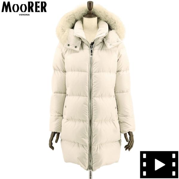 19 年秋冬新作 国内正規品 Moorer ムーレー レディース フォックスファーフード付き ダウンコート Moorer 国内正規品 Danai ダウンコート 358 30 ライトグレー ラグラグマーケット