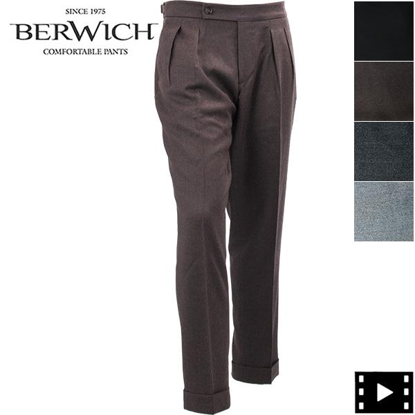 ベルウィッチ パンツ メンズ ヴァージンウール 2タック スラックス スコッチ BERWICH SCOTCH BRW RD5470 BE232UASCOTCHRD5470 返品交換不可