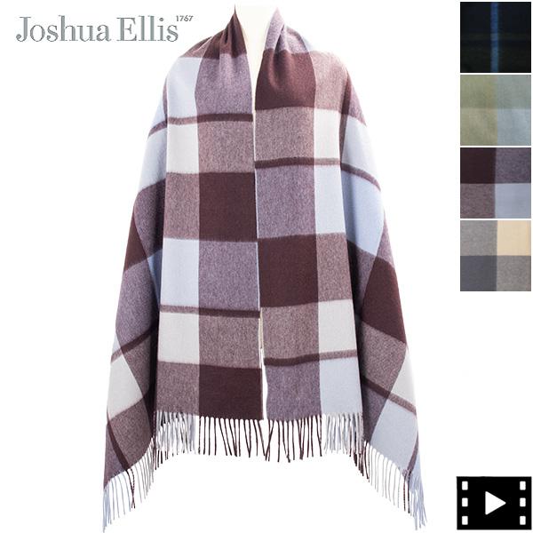 【新品未開封】Joshua Ellis ウールカシミヤチェック大判ストール Joshua Ellis（ジョシュアエリス） ストール カシミヤ100% 大判