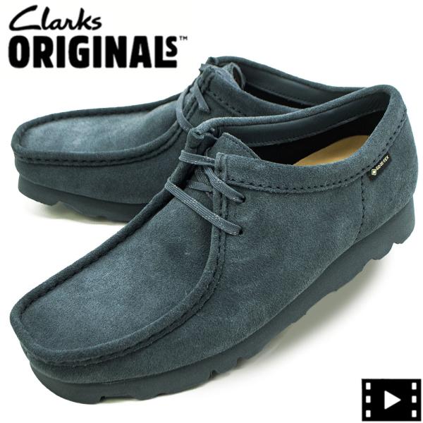 クラークス オリジナルズ メンズ ゴアテックス スエード ワラビー CLARKS ORIGINALS WALLABEE GTX CLK 26176570 Blue/Grey Sde 返品交換不可