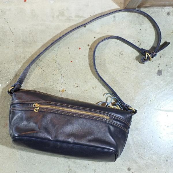 ワイツーレザー　インディゴ　ショルダーバッグ ホースハイド Y'2 LEATHER ワイツーレザー【BG-02】HORSE HIDE SHOULDER BAG