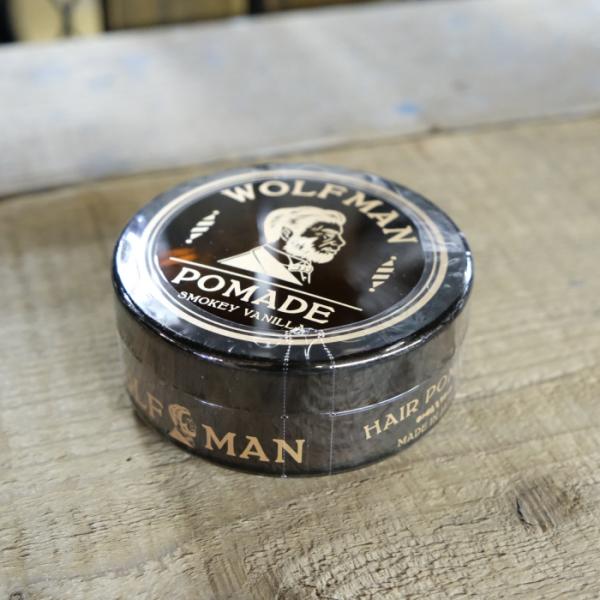 WOLFMAN ウルフマンバーバーショップ【POMADE “SMOKEY VANNILA”】ポマード スモーキーバニラ 内容量120g 水性