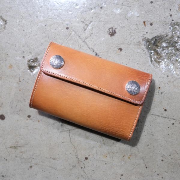FUNNY ファニー【DOUBLE DOTS BILLFOLD】≪ブライドルレザー≫≪ヴィンテージフィニッシュ≫≪TAN≫ ダブルドットビルフォード ミドルウォレット 牛革