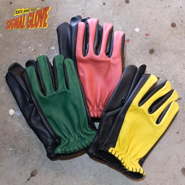 SIGNAL GLOVE ≪TWO TONE≫シグナルグローブ モーターサイクルグローブ レザーグローブ 牛革