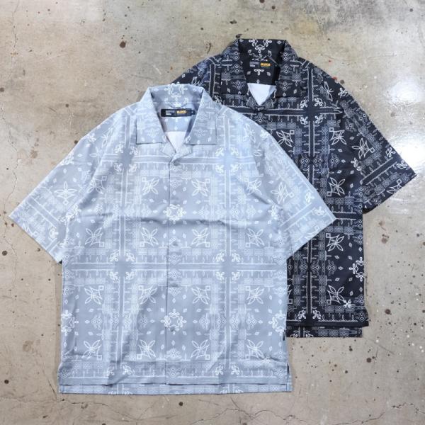 BLUCO ブルコ【163-21-018】【オープンカラーシャツ -Bandana-】半袖開襟シャツ 総柄 バンダナ POLYESTER