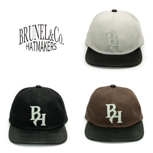 BRUNEL&Co.HATMAKERS ブルーネルハットメーカーズ【BH LOGO DENIM CAP】ロゴデニムキャップ カウハイド 牛革 日本製 夏季限定