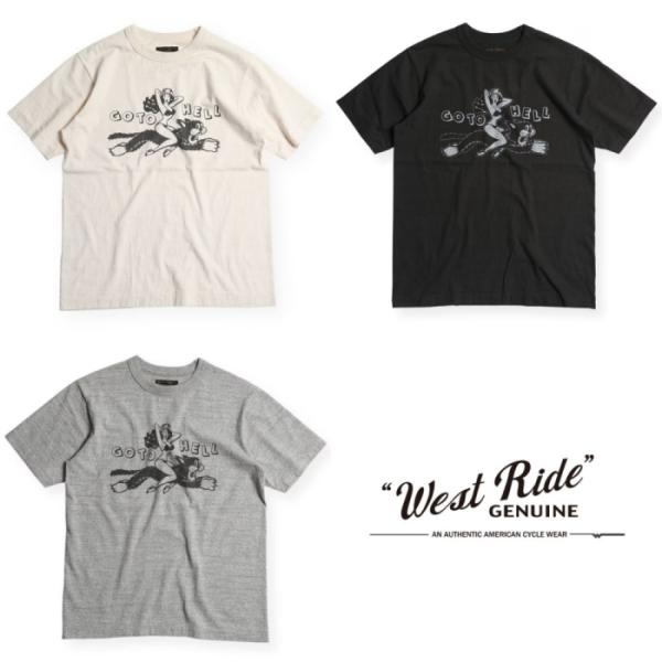 WESTRIDE ウエストライド【V.PT.TEE.26-02】プリントTシャツ 丸胴 半袖 コットン100% WRオリジナルボディ 日本製