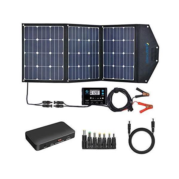 ACOPOWER 120W Portable Solar Panel, 12V Foldable Solar Charger with ProteusX 20A Charge Controller in Suitcase【並行輸入品】