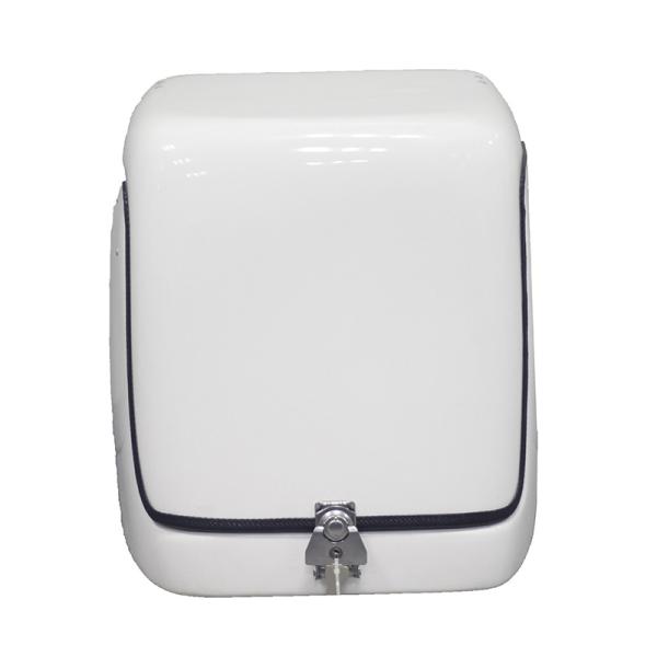 送料無料 デリバリーボックス リアボックス モノキーケース バイク用 汎用 配達バッグ 容量67L トップケース 収納 宅配BOX 鍵付き FRP製 防水保温 白