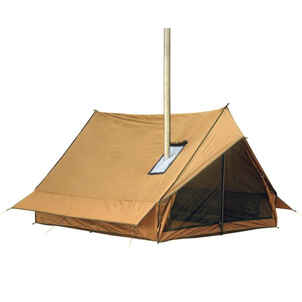 送料無料 煙突テント ワンポールテント 1~2人用 煙突穴付き 防火シート BC軽量 通気 防風/防雨/防災 簡単設営 収納袋付き キャンプ アウトドア用品