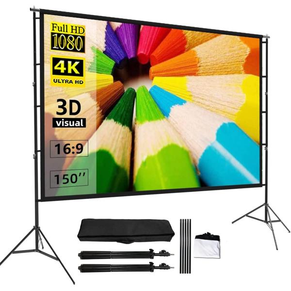 【商品の説明】商品状態：未使用品カラー：写真の通り60インチサイズ：幅133cm x 高さ75cm/重量：約2.5kg84インチサイズ：幅186cm x 高さ105cm/重量：約3kg100インチサイズ：幅220cm x 高さ124cm/重...