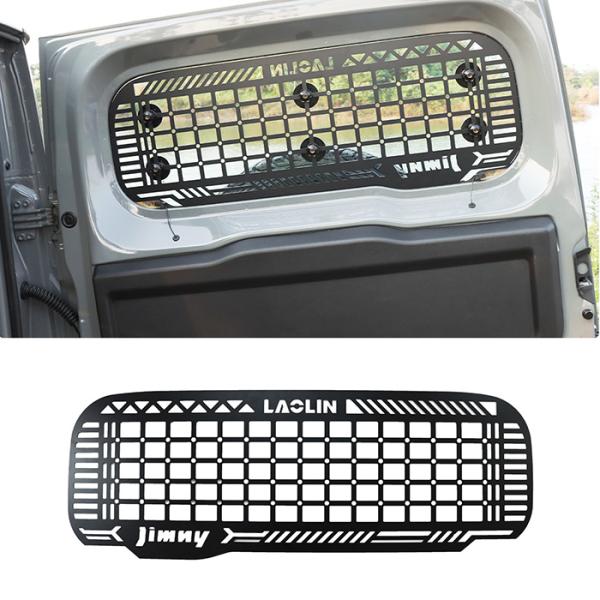 送料無料 スズキジムニー サイドストレージパネル シエラノマドJB64/JB74/JC74 リアガラス トランク収納ラック 拡張棚 吊り下げ収納 簡単取付 アルミ 車中泊 黒