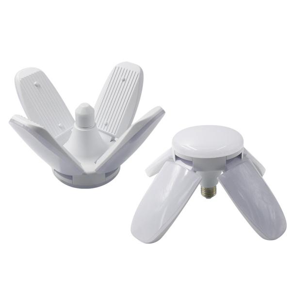 送料無料 LEDガレージライト 60W 6000LM E26口金 5灯式 角度調節可能 省エネ 昼光色6500K 天井照明 シーリングライト 作業灯 折りたたみ 2個セット