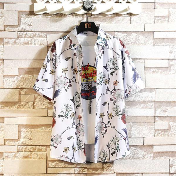 シャツ メンズ アロハシャツ 大きいサイズ アロハシャツ 和柄 開襟シャツ アロハシャツ 半袖 シャツ 総柄 花柄シャツ カジュアルシャツ 男性シャツ ビーチシャツ