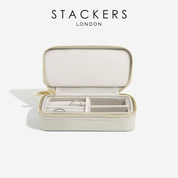 STACKERS トラベル ジュエリー ボックス L オートミール　スタッカーズ 英国 スタッカーズ ジュエリーケース ダスキーブルー&グレイ