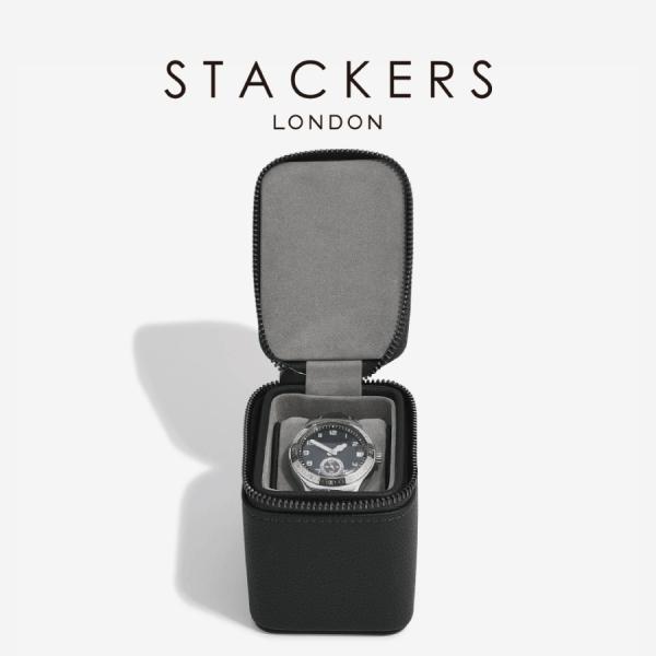 【日本正規代理店】【STACKERS】メンズトラベルウォッチボックス Men's Travel Watch Box ブラックペブル Black