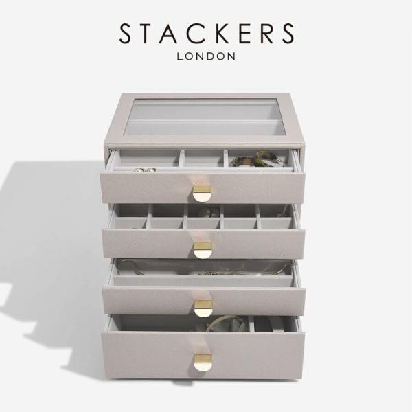 【日本正規代理店】【STACKERS】クラシック ドロワージュエリーボックス 選べる4個セット トープ グレージュ Taupe 引き出し ガラス