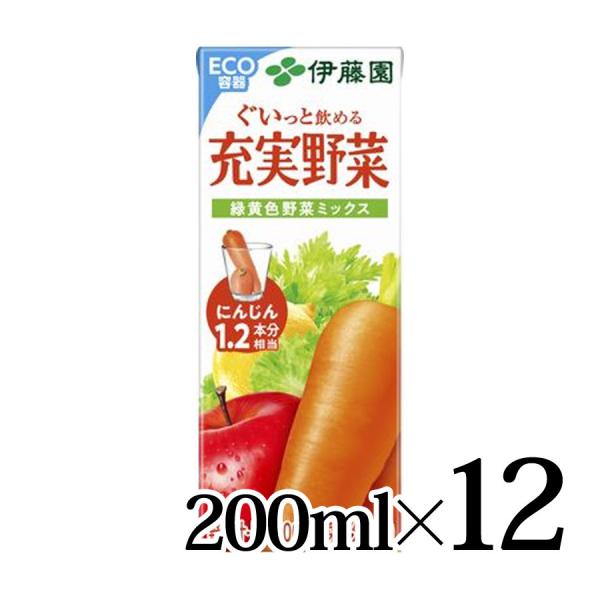 充実野菜 伊藤園 緑黄色野菜ミックス 200ml×12本セット 紙パック