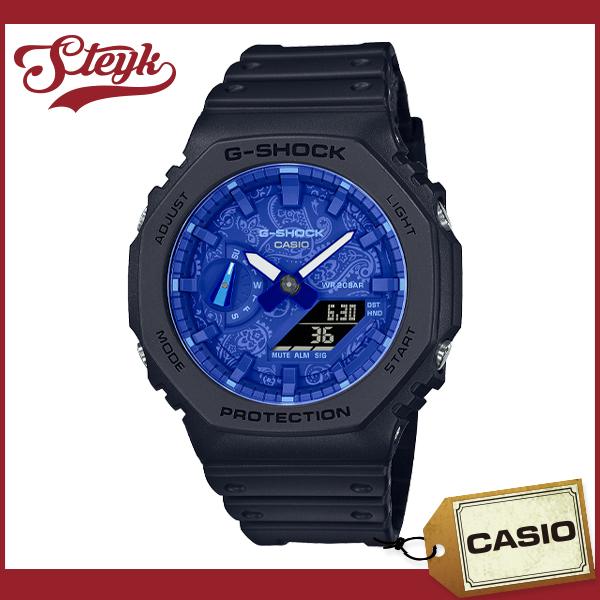 CASIO GA-2100BP-1A カシオ 腕時計 アナデジ G-SHOCK メンズ ブラック ブルー ペイズリー