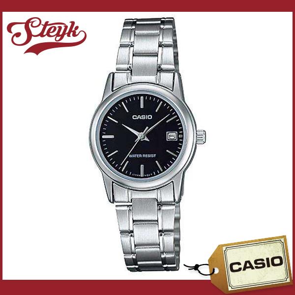 CASIO LTP-V002D-1A カシオ 腕時計 アナログ  レディース シルバー ブラック