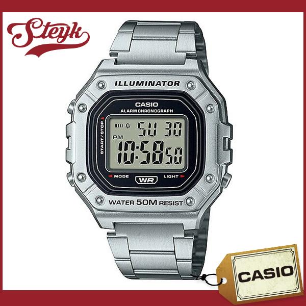 CASIO W-218HD-1A カシオ 腕時計 デジタル STANDARD スタンダード メンズ ブラック シルバー