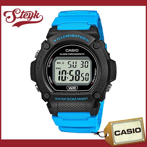 CASIO W-219H-2A2 カシオ 腕時計 デジタル  メンズ ブラック ブルー