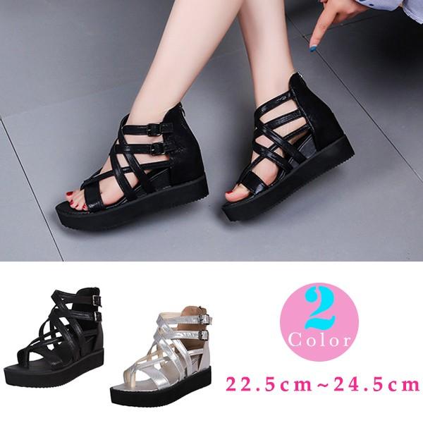 レディース ビーチサンダル サンダル シューズ 靴 厚底 レースアップ インヒール 美脚 細見え クロス ブラック シルバー 夏 ビーチ 22 5 23 23 5 24 24 5 Ls 0017 Lala Store 通販 Yahoo ショッピング
