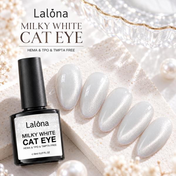 ラローナ [ LALONA ] ミルキーホワイトキャットアイジェル ( ミルキーホワイトマグネットジェル )( 8ml ) ジェルネイル/ネイル/セルフネイル/マグジェル