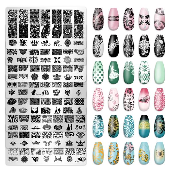 同梱値引最大200円●スタンプネイル　プレート　8枚 ラローナ[LALONA]ネイルスタンププレートBC11〜20( 10種から )ジェル