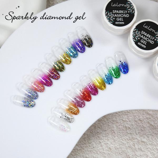ラメがぎっしりのジェル。キラキラさせたい方におすすめのジェルです。フレンチ部分に塗ったり、ワンカラーで塗っても可愛い。■内容量：5ml■タイプ：ソフトジェル（ソークオフ）■原産国：中国■ライト：UVライト、UV-LEDライト（波長405nm...