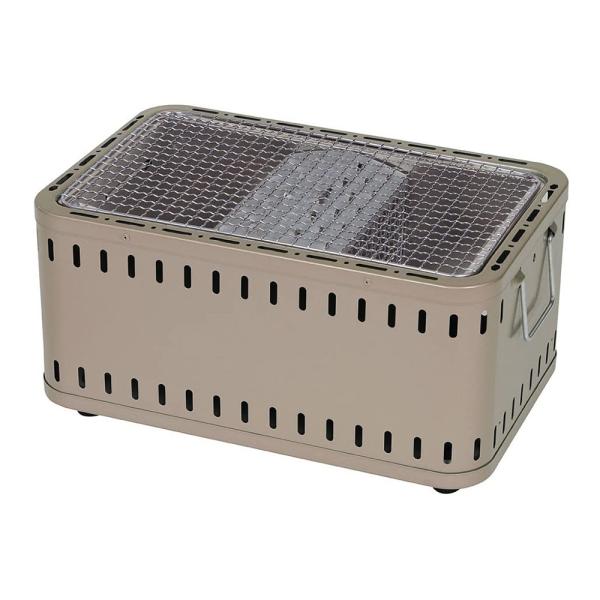 ■仕様・本体:スチール(焼付塗装仕上げ)・網:スチール(めっき)・脚:6ナイロン樹脂・色柄:シャンパンゴールドパール・製品サイズ(mm)幅×奥行×高さ:390×250×196・製品重量(g):3000■商品説明・煙の発生を約90％カット、輻...