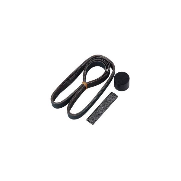 用途：ベルトサンダー15取替用研磨ベルト セット内容：研磨ベルト×4本・M10キャップ×1個・カーボンパッド×1枚 ベルトサイズ：15mm×550mm 粒度：細目＃120