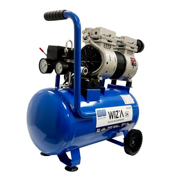 ウイザ WIZA 静音 オイルレス エアーコンプレッサー 24L SOF-1024W