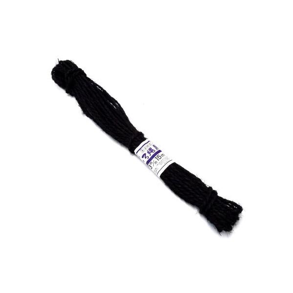 枝引、雪吊り、雪囲い、四つ目垣、樹木の結束などに。棕梠100％のしゅろ縄。  サイズ：約3mm×長さ約15m  カラー：黒 材質：棕梠100％  生産国：中国  ＊注意本製品は黒く染めておりますので、多少色落ちすることがあります。一度水です...