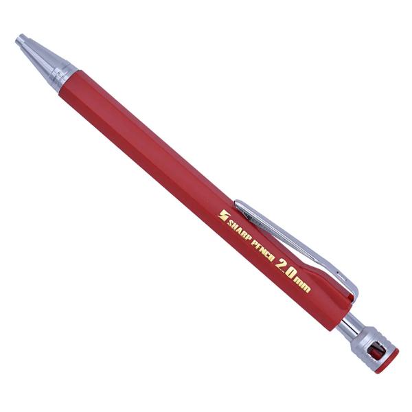 祥碩堂 玄武 シャープペンシル 建築用 硬芯2.0mm 赤 芯削り付 100-R